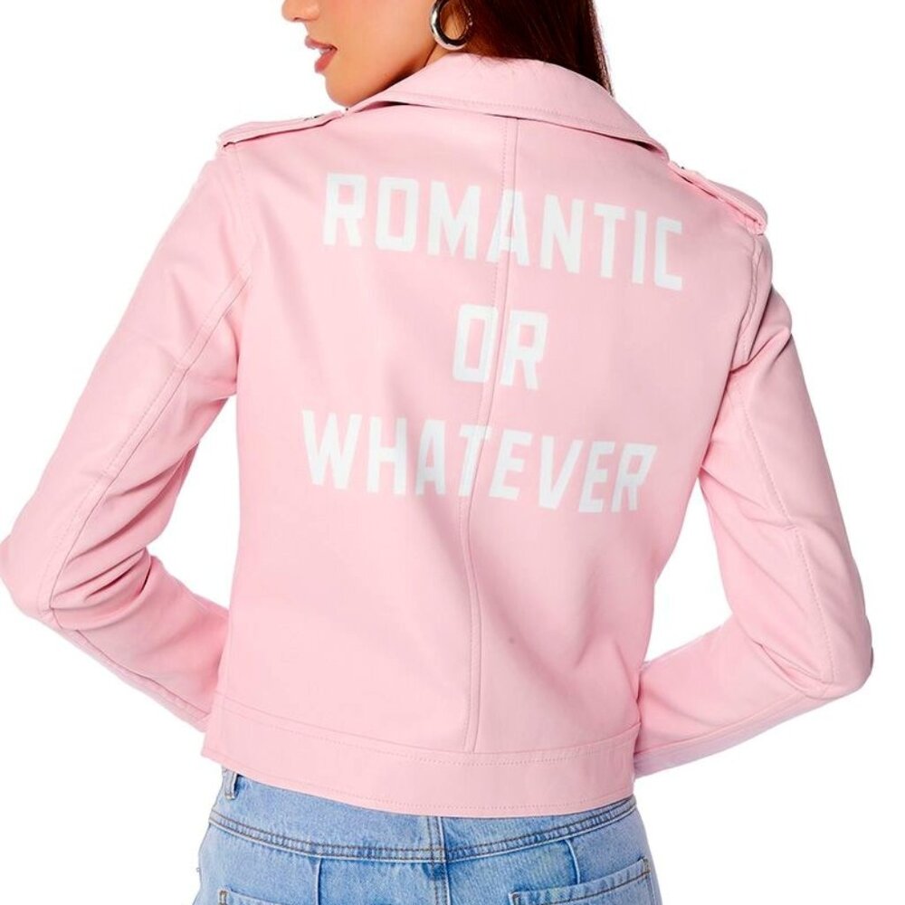 romantic or whatever babie pink moto jacket Medium